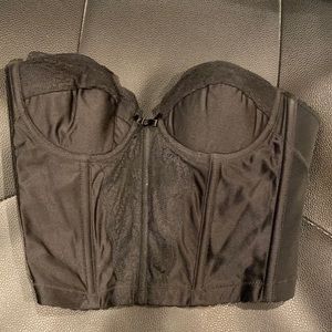 Lady Marlene bustier corset longline padded bra with lace embellishments